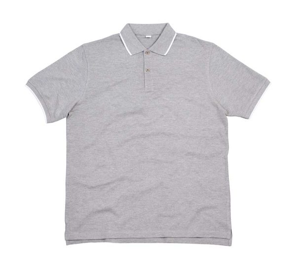 The Tipped Polo Kleur Heather Grey Melange White