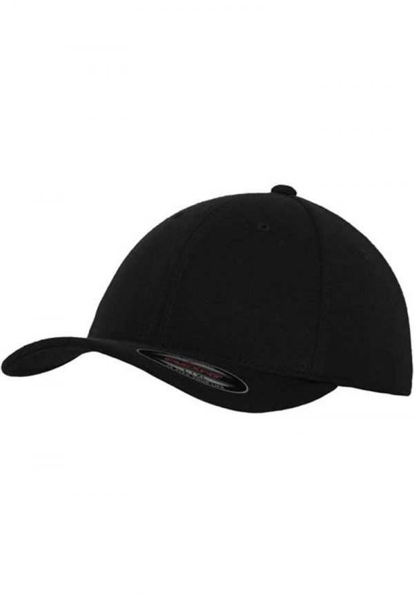 Double Jersey Cap Kleur Zwart