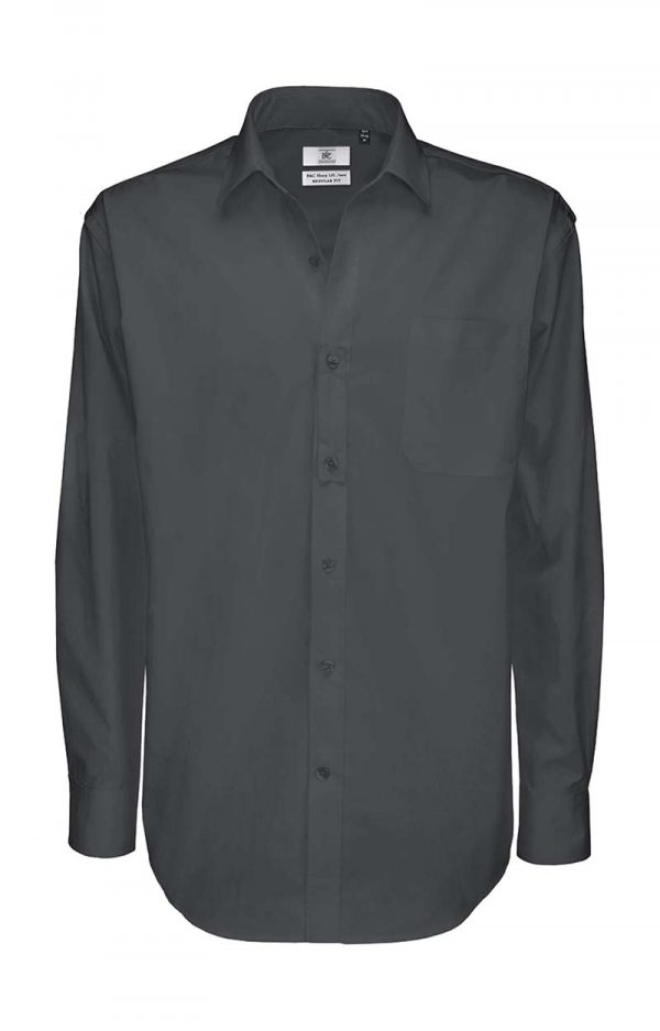 Sharp LSL men Twill Shirt BC Kleur Dark Grey