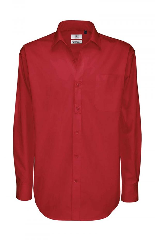 Sharp LSL men Twill Shirt BC Kleur Deep Red