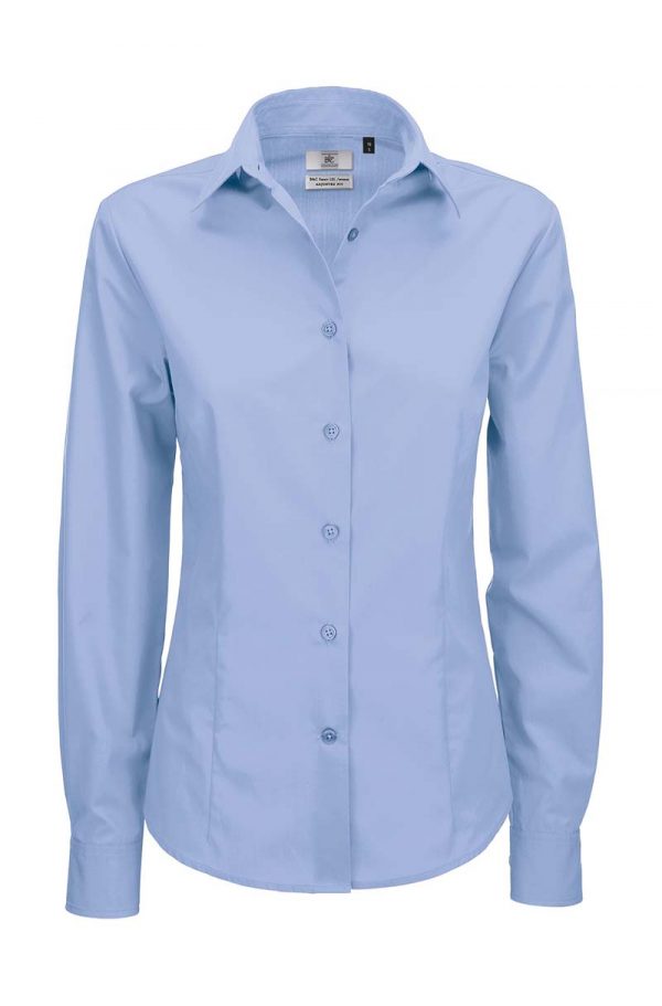 Smart LSL Women Poplin Shirt BC Kleur Business Blue