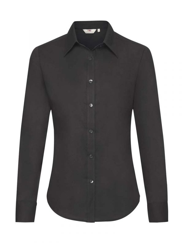 Ladies Oxford Shirt LS Kleur Black