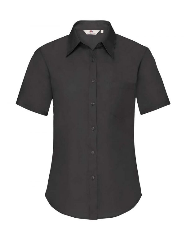 Ladies Poplin Shirt Kleur Black