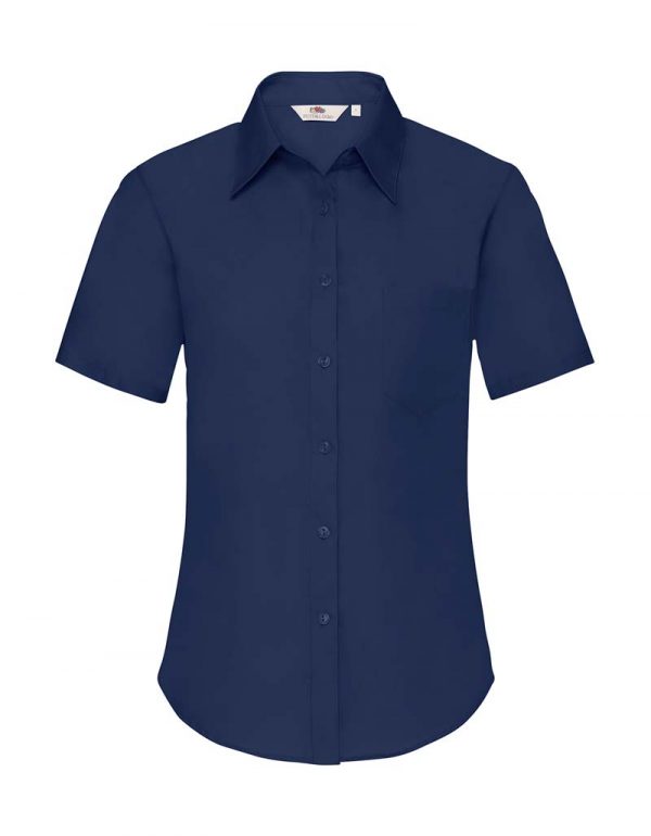 Ladies Poplin Shirt Kleur Navy