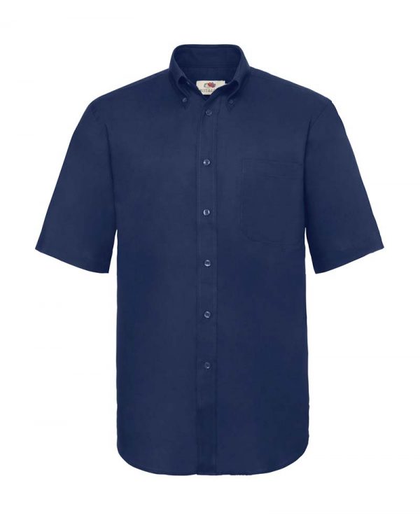 Oxford Shirt Short Sleeve Kleur Navy