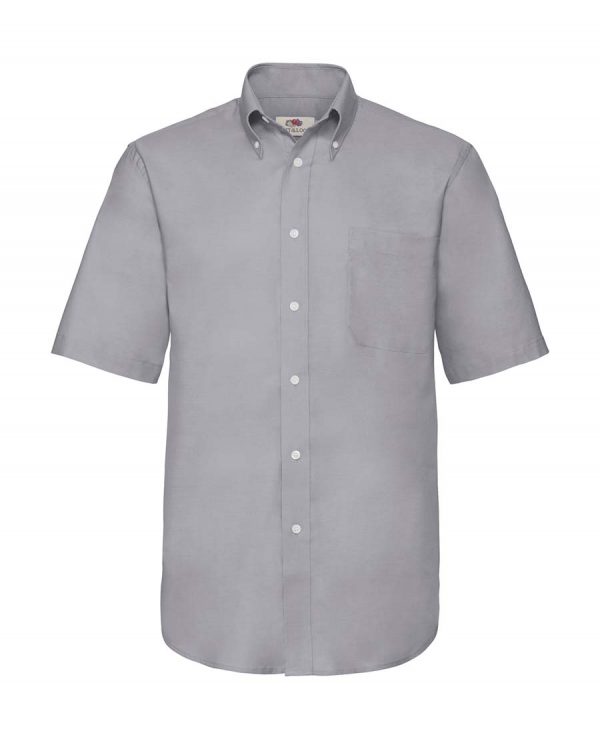 Oxford Shirt Short Sleeve Kleur Oxford Grey