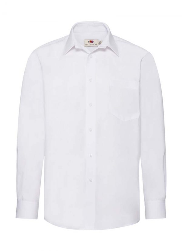 Poplin Shirt Long Sleeve Kleur White