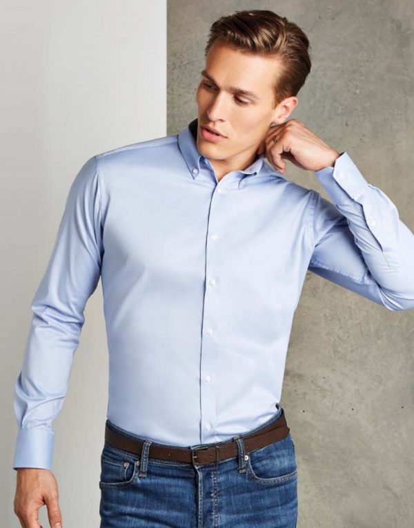 Slim Fit Stretch Oxford Shirt LS Light Blue