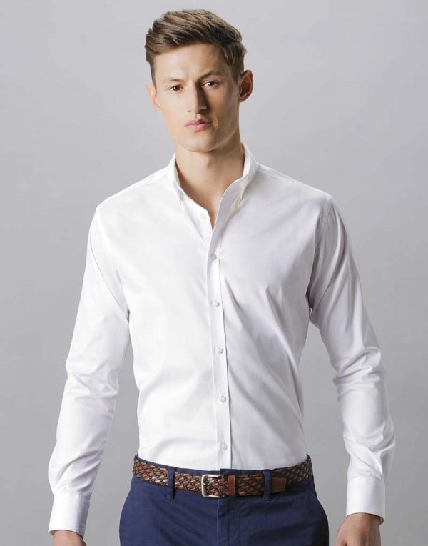 Slim Fit Stretch Oxford Shirt LS White