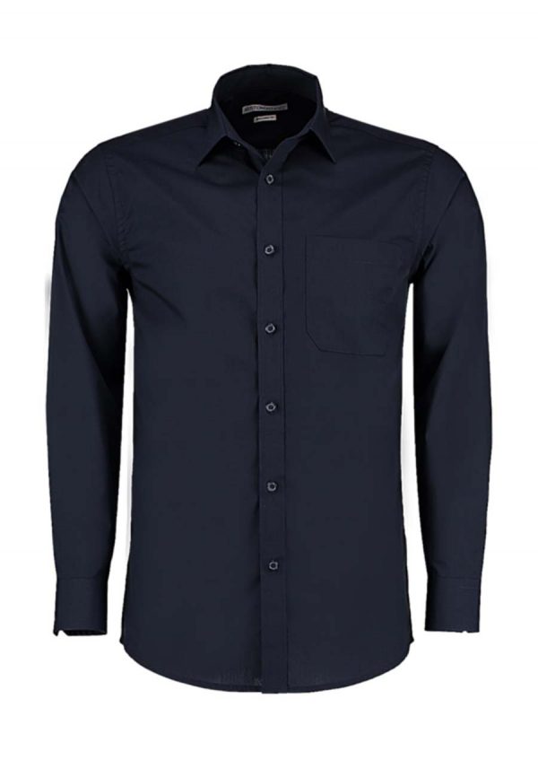 Tailored Fit Poplin Shirt Kleur Dark Navy