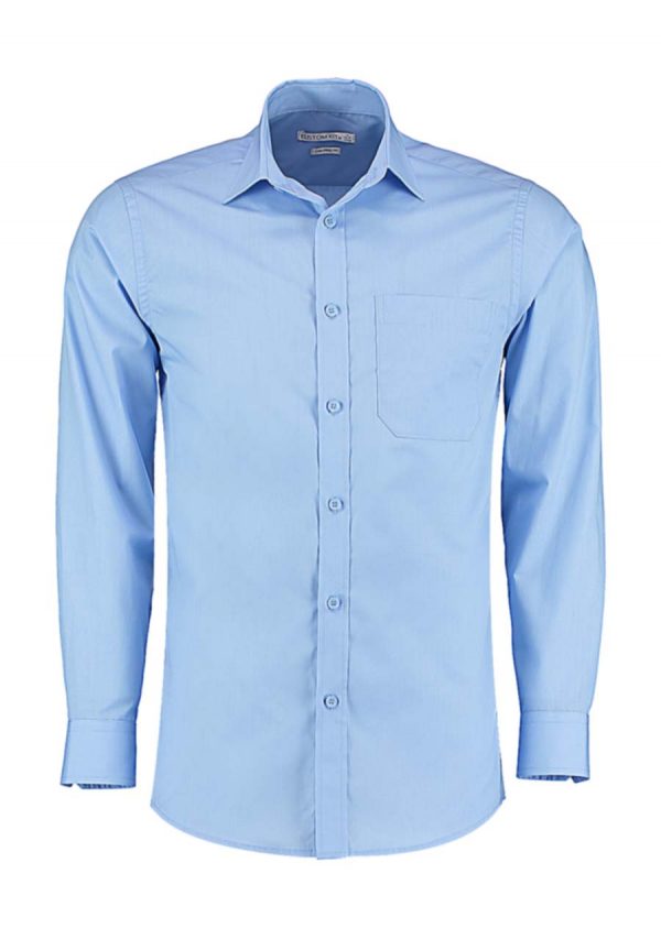 Tailored Fit Poplin Shirt Kleur Light Blue