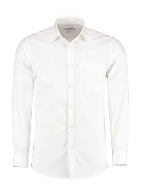 Tailored Fit Poplin Shirt Kleur White