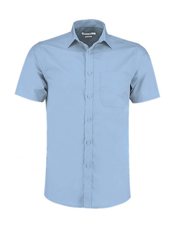 Tailored Fit Poplin Shirt SSL Kleur Light Blue