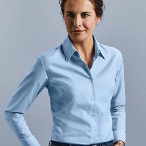 Russell Collection:Ladies Classic Oxford Shirt LS R-932F-0.