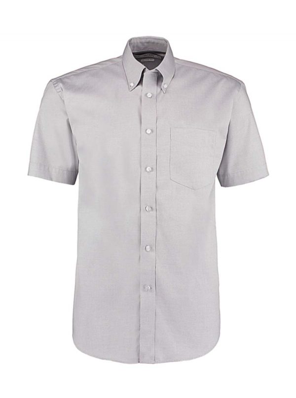 Classic Fit Premium Oxford Shirt SSL Kleur Silver Grey