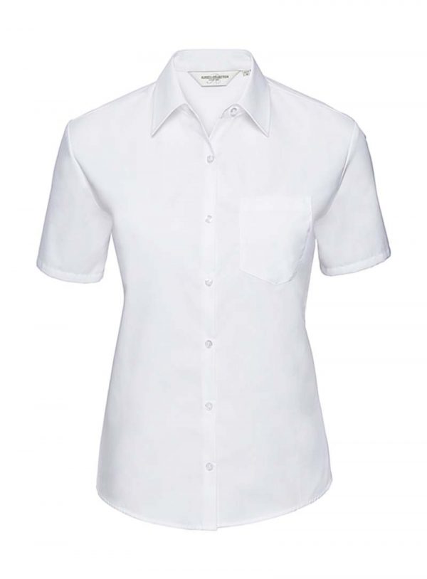 Ladies Cotton Poplin Shirt kleur Wit