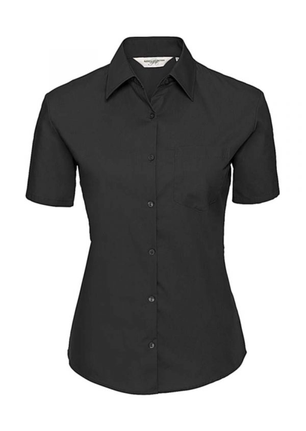 Ladies Cotton Poplin Shirt kleur Zwart