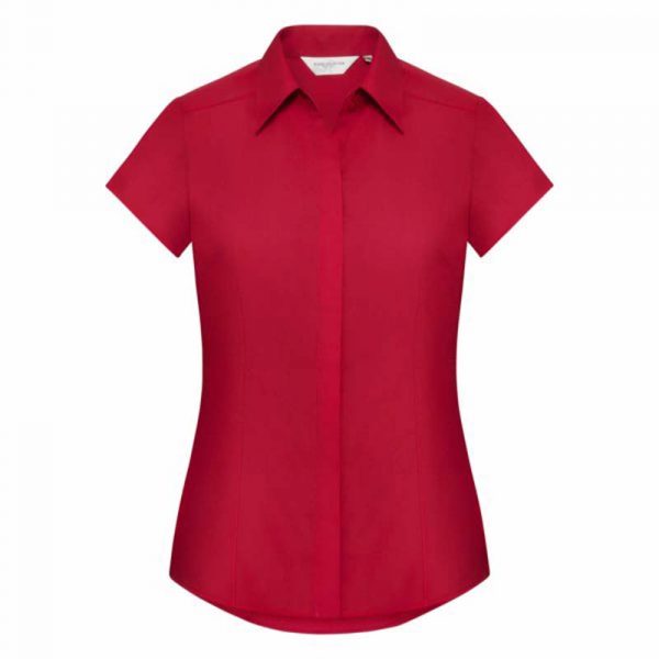 Ladies Fitted Poplin Shirt kleur Classic Red