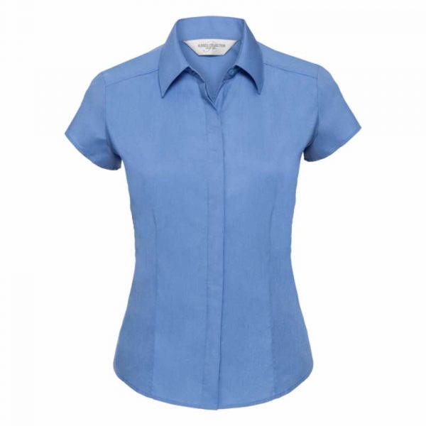 Ladies Fitted Poplin Shirt kleur Corporate Blue