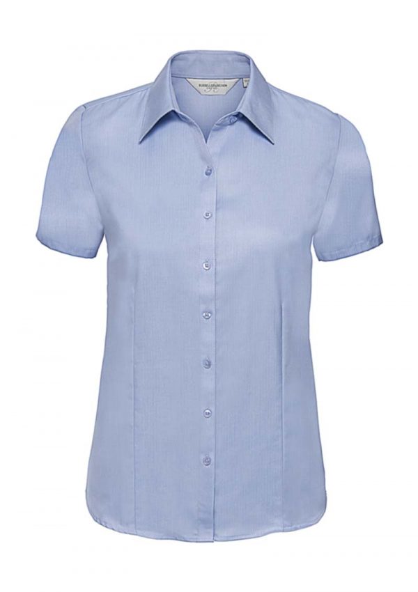 Ladies Herringbone Shirt kleur Light Blue