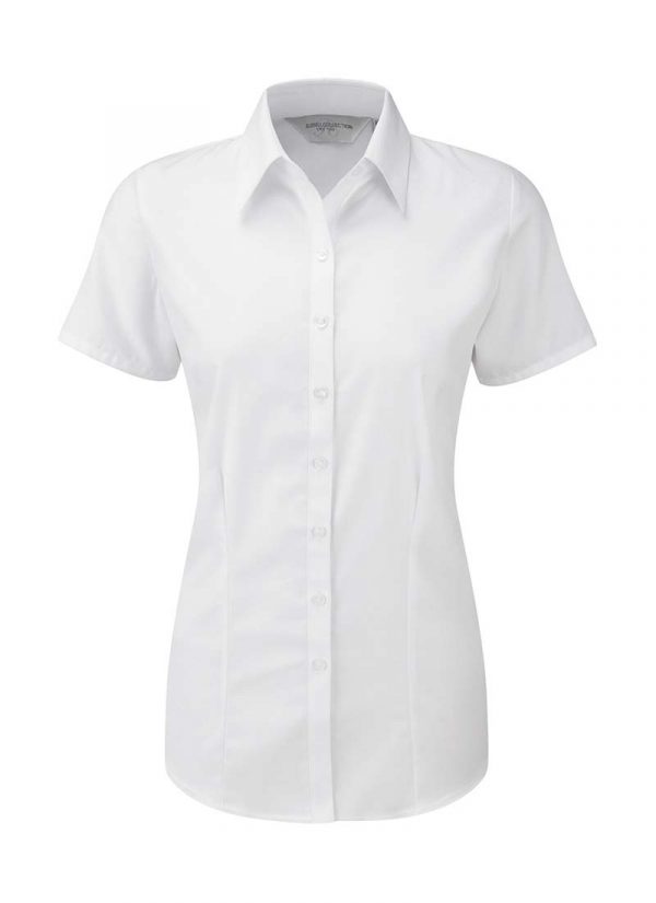 Ladies Herringbone Shirt kleur White