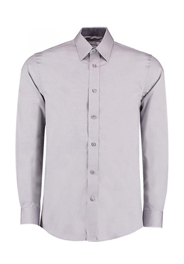 Tailored Fit Premium Contrast Oxford Shirt Kleur Silver Grey Charcoal