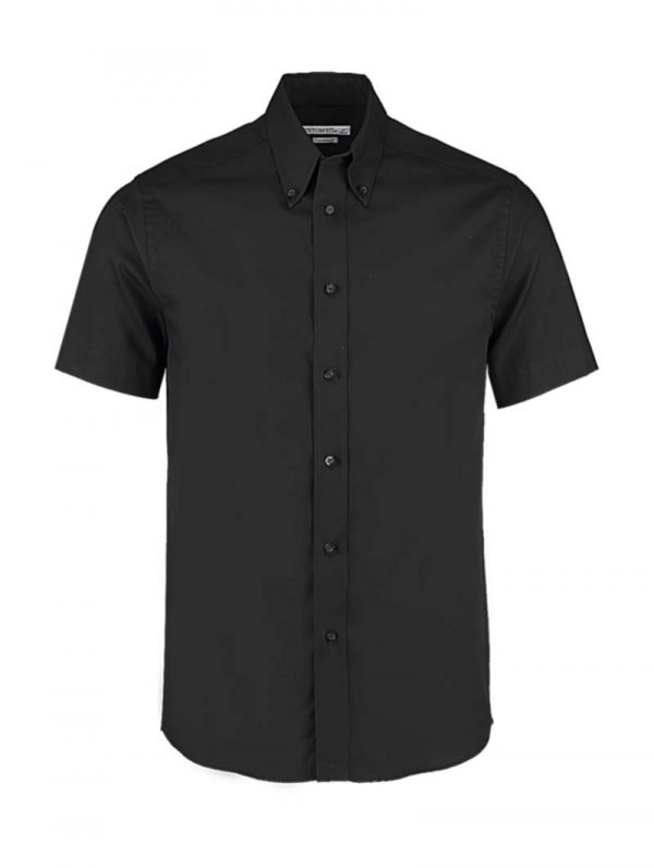 Tailored Fit Premium Oxford Shirt SSL Kleur Black