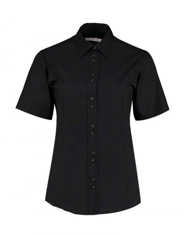 Womens Tailored Fit City Shirt SSL kleur Zwart