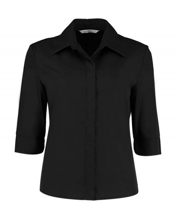 Womens Tailored Fit Continental Blouse 34 Sleeve kleur Zwart
