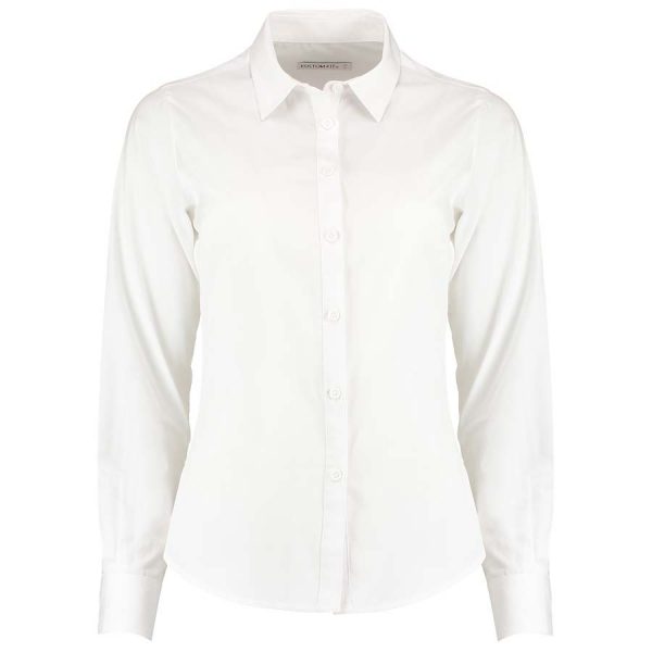 Womens Tailored Fit Poplin Shirt kleur Wit