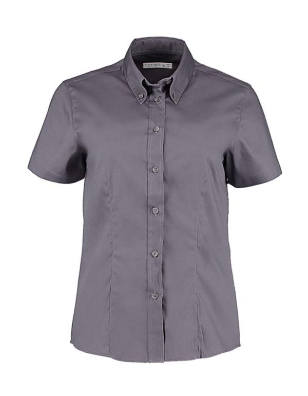Womens Tailored Fit Premium Oxford Shirt SSL kleur Charcoal
