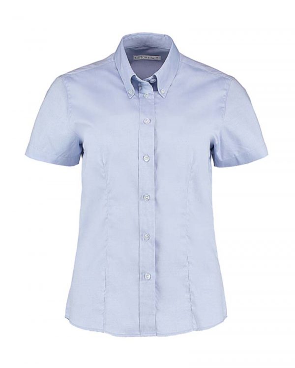 Womens Tailored Fit Premium Oxford Shirt SSL kleur Light Blue
