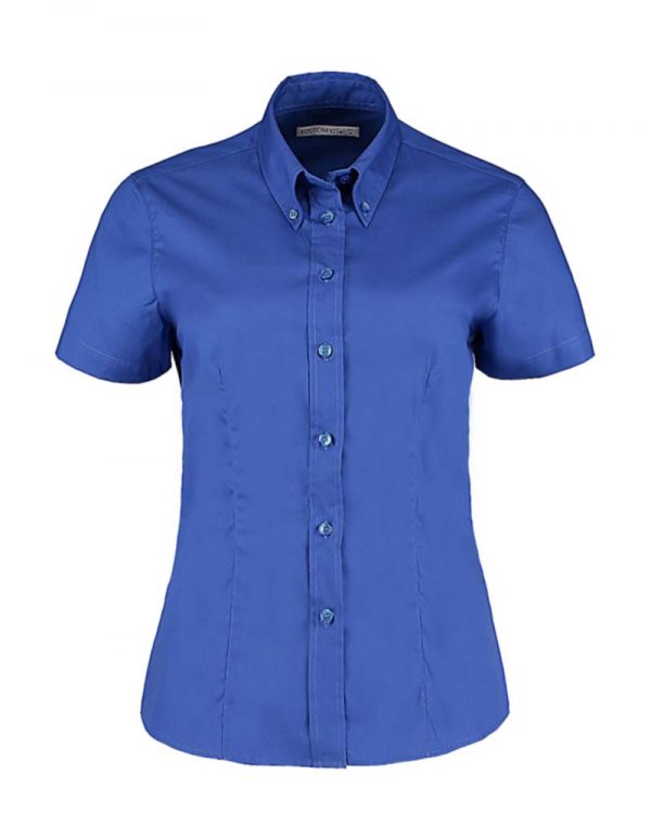 Womens Tailored Fit Premium Oxford Shirt SSL kleur Royal