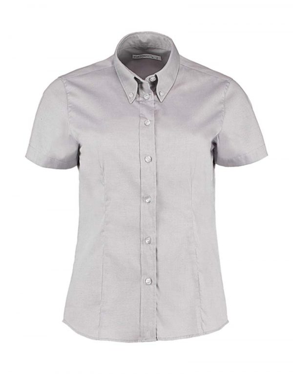 Womens Tailored Fit Premium Oxford Shirt SSL kleur Silver Grey