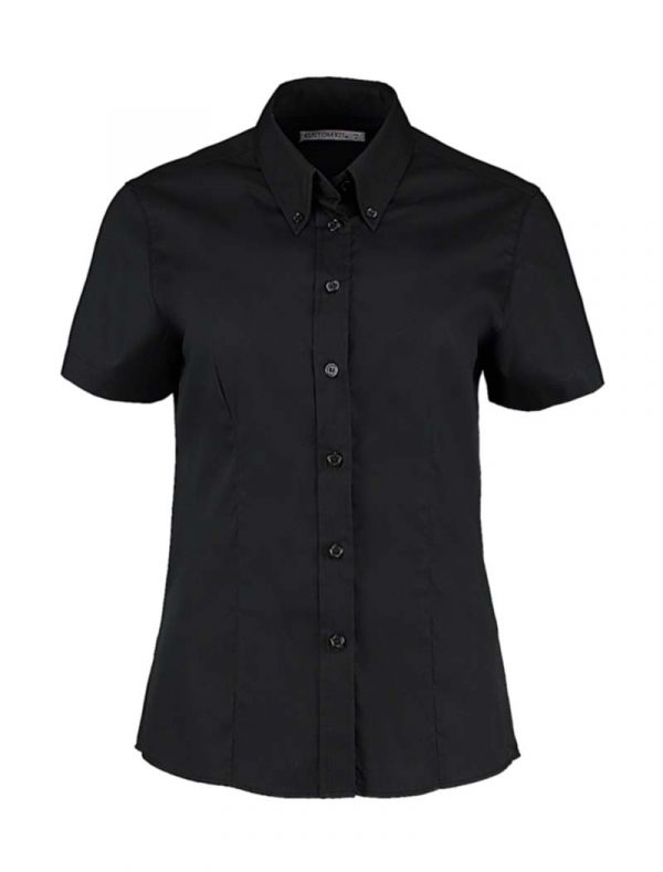 Womens Tailored Fit Premium Oxford Shirt SSL kleur Zwart