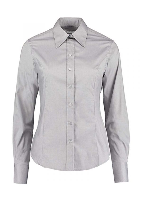 Womens Tailored Fit Premium Oxford Shirt kleur Silver Grey