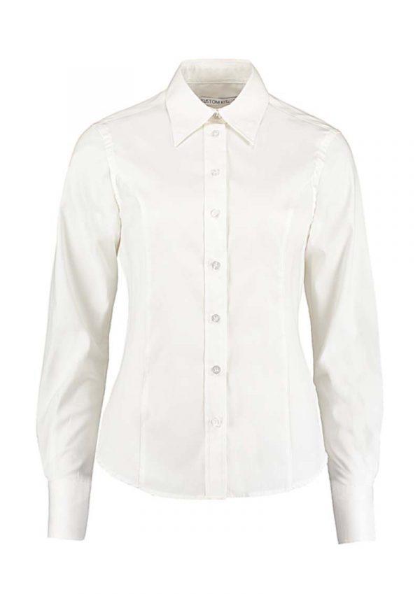 Womens Tailored Fit Premium Oxford Shirt kleur Wit