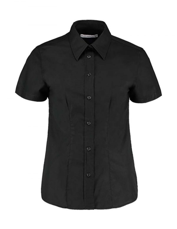 Womens Tailored Fit Workwear Oxford Shirt SSL kleur Black