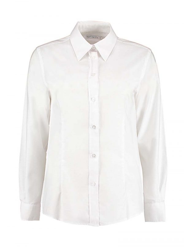 Womens Tailored Fit Workwear Oxford Shirt kleur White