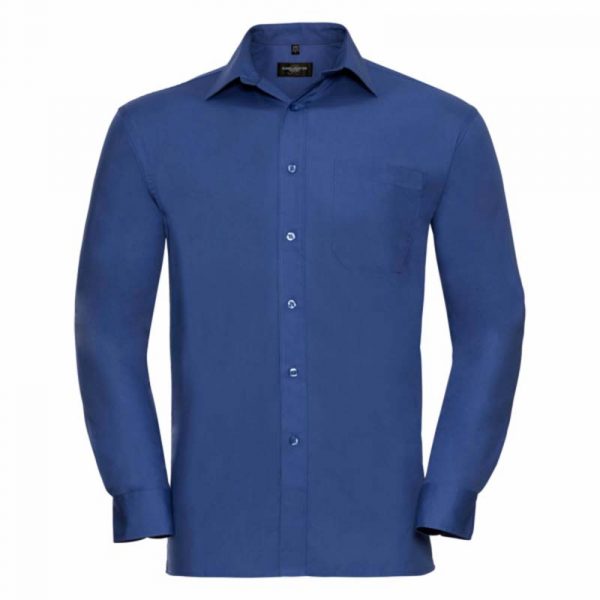 Cotton Poplin Shirt LS kleur Aztec Blue