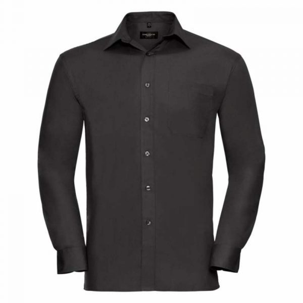 Cotton Poplin Shirt LS kleur Black