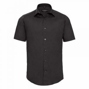 Russell Collection:Fitted Short Sleeve Stretch Shirt R947M-0.