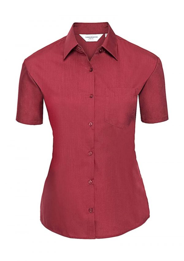 Ladies Poplin Shirt kleur Classic Red