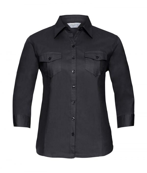Ladies Roll 34 Sleeve Shirt kleur Black