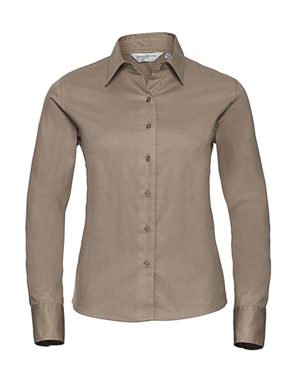 Ladies’ Classic Twill Shirt LS kleur Khaki