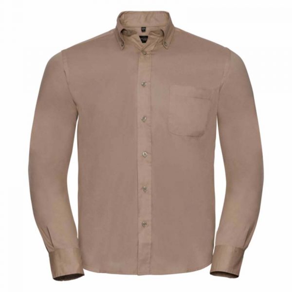 Long Sleeve Classic Twill Shirt kleur Khaki