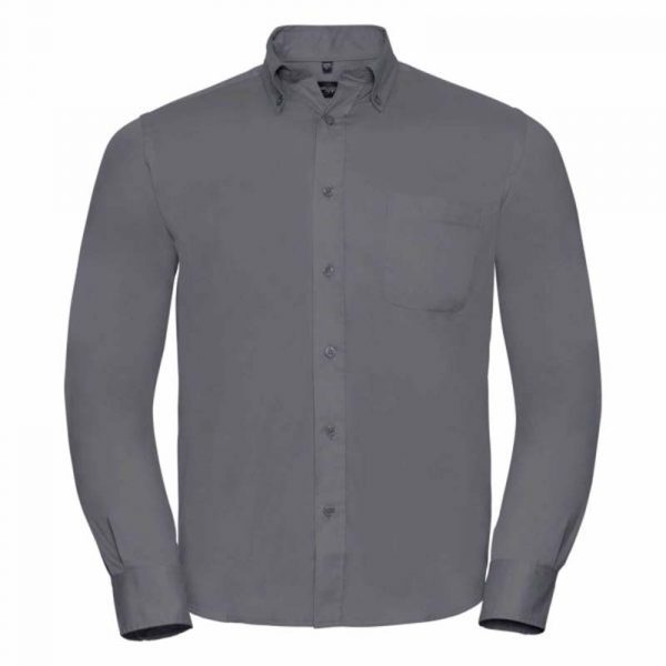 Long Sleeve Classic Twill Shirt kleur Zinc