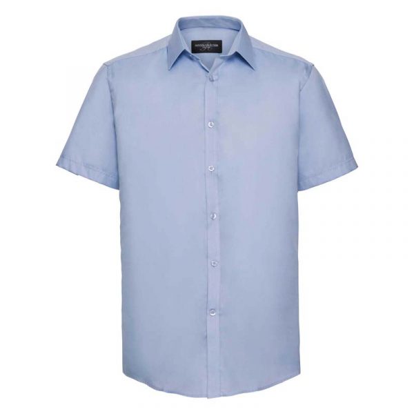 Mens Herringbone Shirt kleur Light Blue