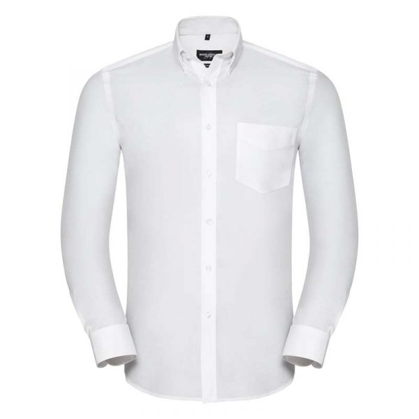 Mens LS Tailored Button Down Oxford Shirt kleur White