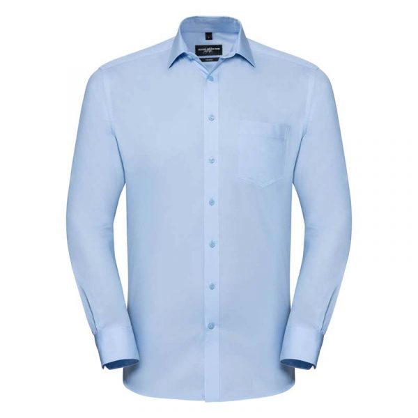 Mens LS Tailored Coolmax Shirt kleur Light Blue